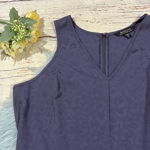 Athleta Brooklyn Textured Jumpsuit Blue Leopard Print One Piece - Picture 9 of 12